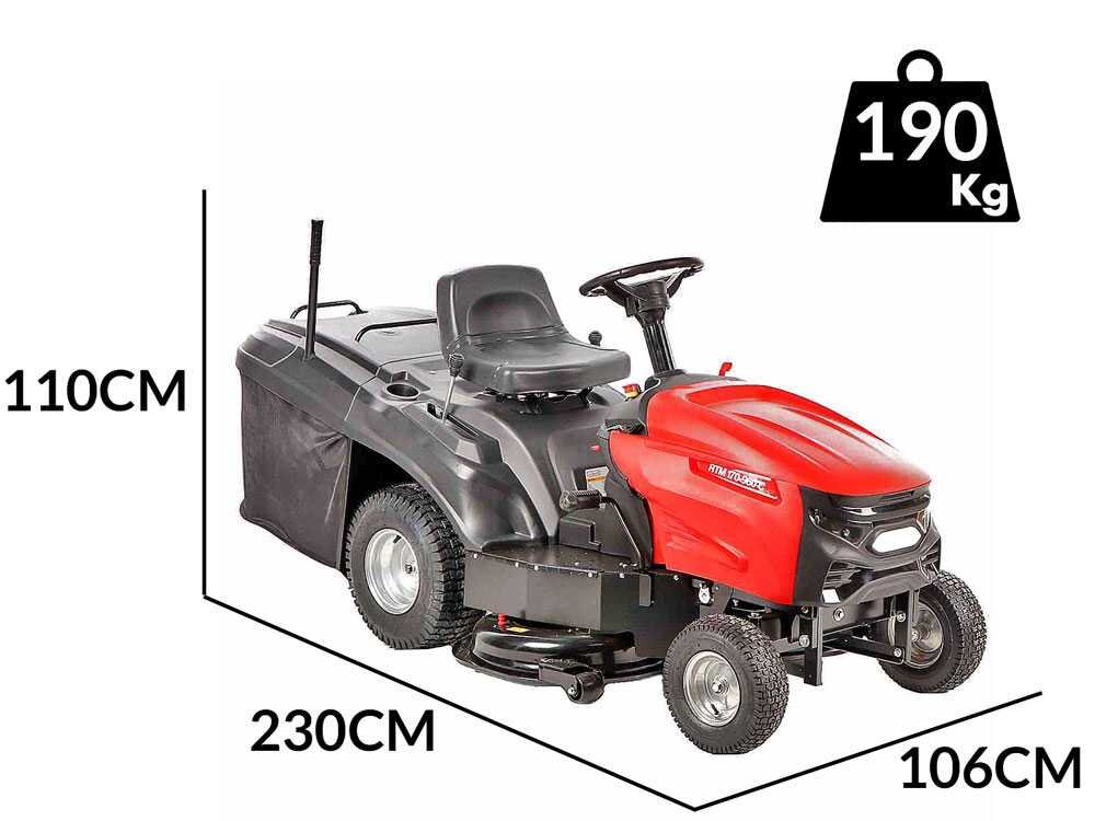GeoTech RTM 170-960 C - Tractor cortacésped - Cambio mecánico - Recogedor - Imagen 3