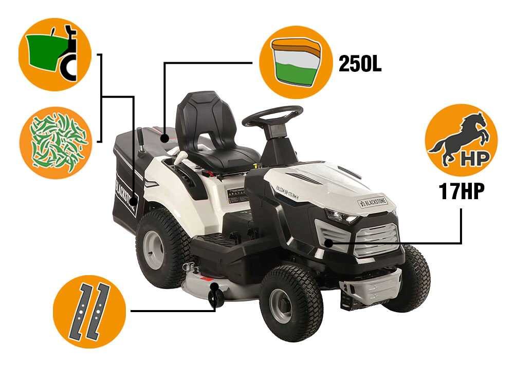 Blackstone FALCON 98-170 RM - Tractor cortacésped con cambio mecánico - Recogedor - Mulching - Imagen 4