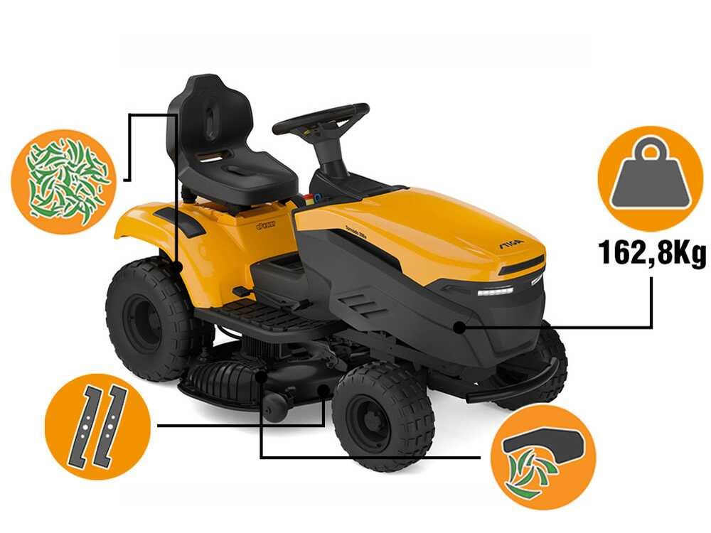 Stiga Tornado 398e - Kit Tractor cortacésped con 1 módulo batería ePower Pro 56 V/40 Ah - Salida lateral y mulching - Imagen 4