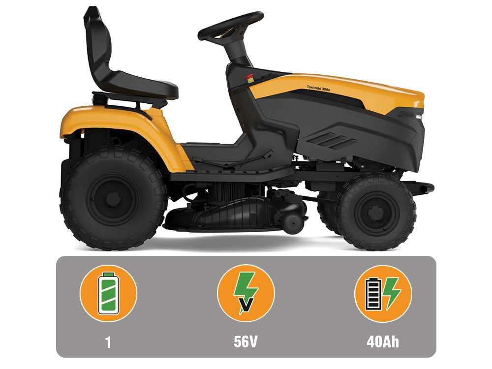 Stiga Tornado 398e - Kit Tractor cortacésped con 1 módulo batería ePower Pro 56 V/40 Ah - Salida lateral y mulching - Imagen 5
