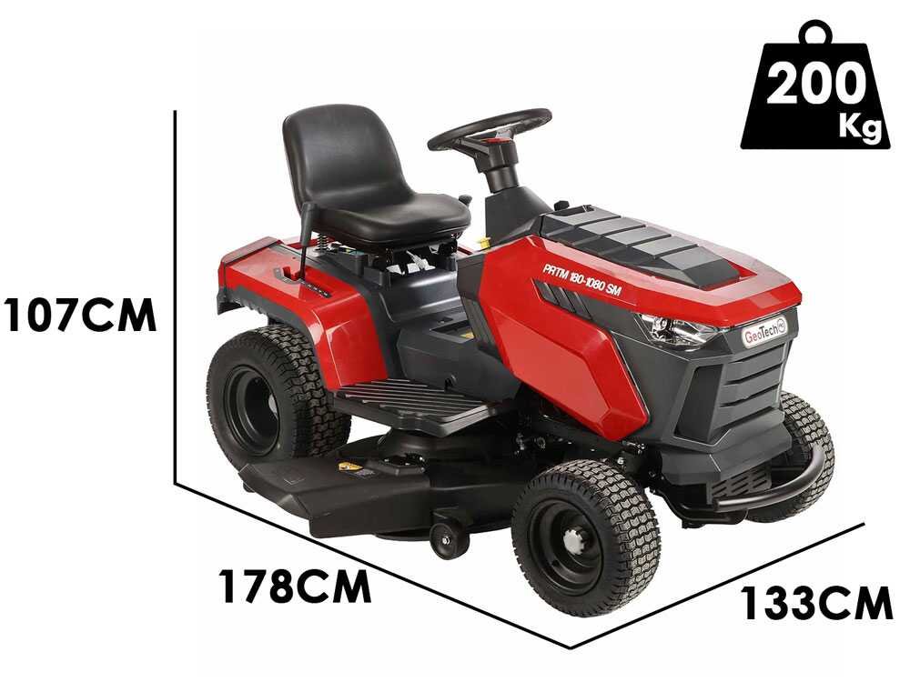 GeoTech Pro PRTM 180-1080 SM - Tractor cortacésped - Cambio mecánico - Salida lateral y Mulching - Imagen 2