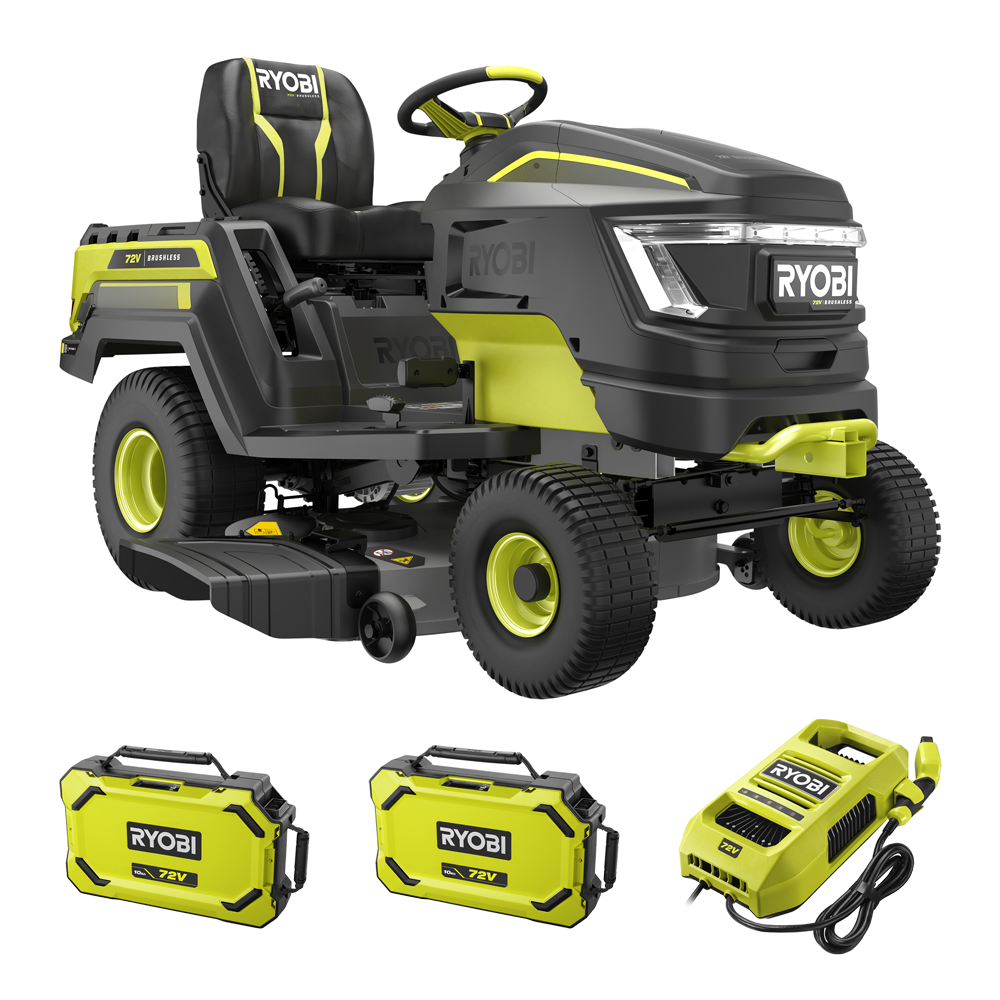 RYOBI RY72TMX107-210 - Tractor cortacésped de batería - 72V / 2x10Ah