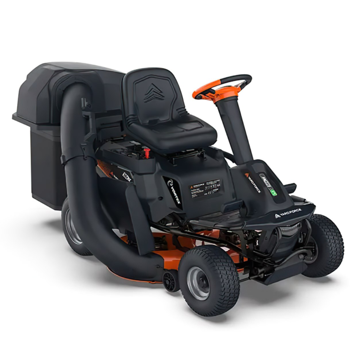 Yard Force E559 - Tractor cortacésped de batería 56V/50Ah - Recogedor, salida lateral y mulching